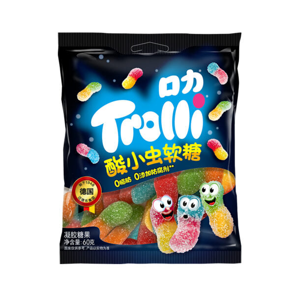 Trolli skābās gumijas konfektes (tārpiņi)