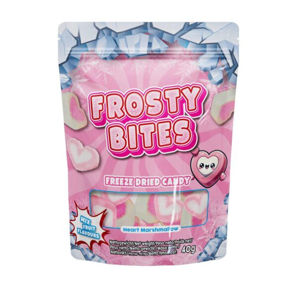 Frosty Bites liofilizēti zefīri Heart Marshmallow